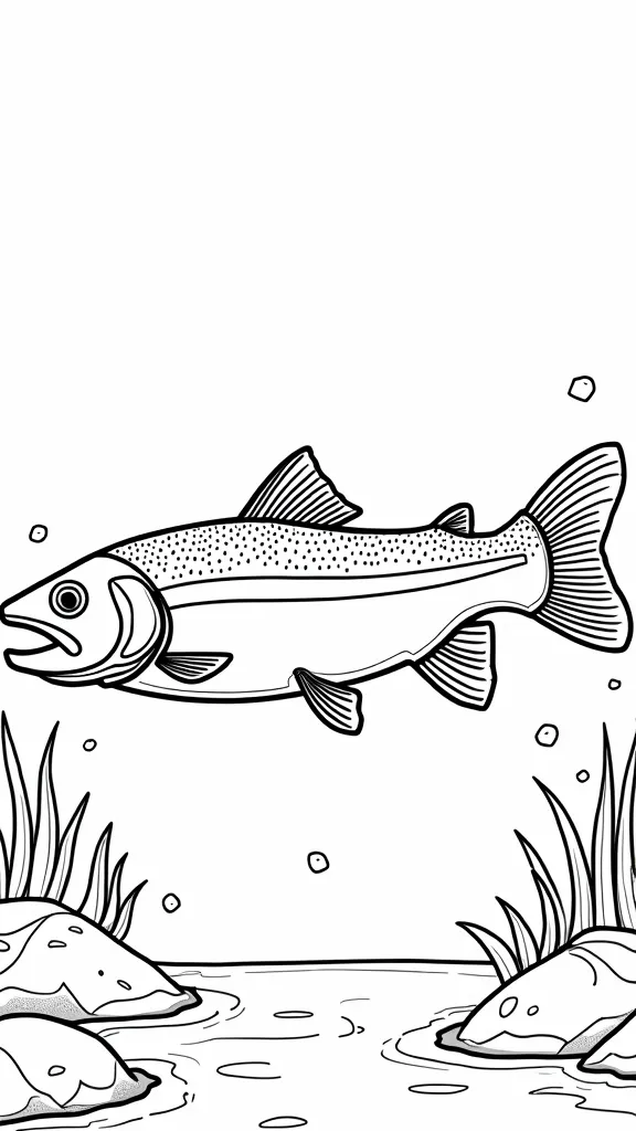 rainbow trout coloring page